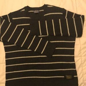 Men’s charcoal/lt grey striped sweater